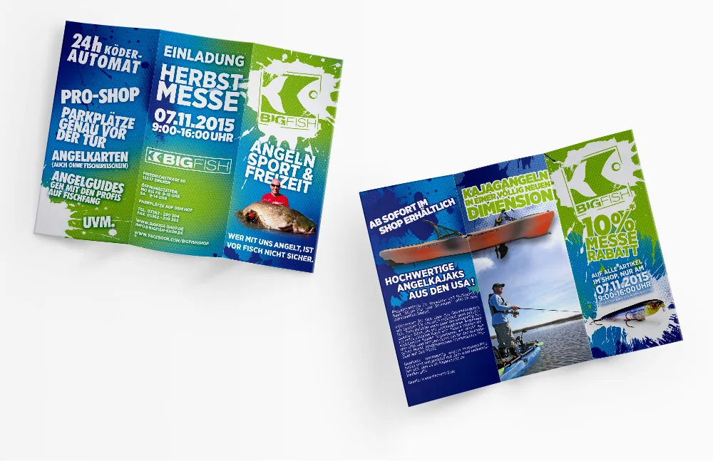 Corporate Design Erkner für BIGFISH – Visitenkarten mit Fisch-Signet