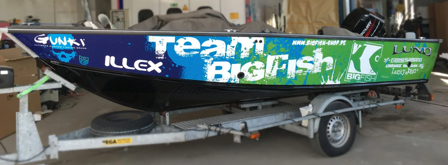Bootsbeschriftung für das Team BIGFISH