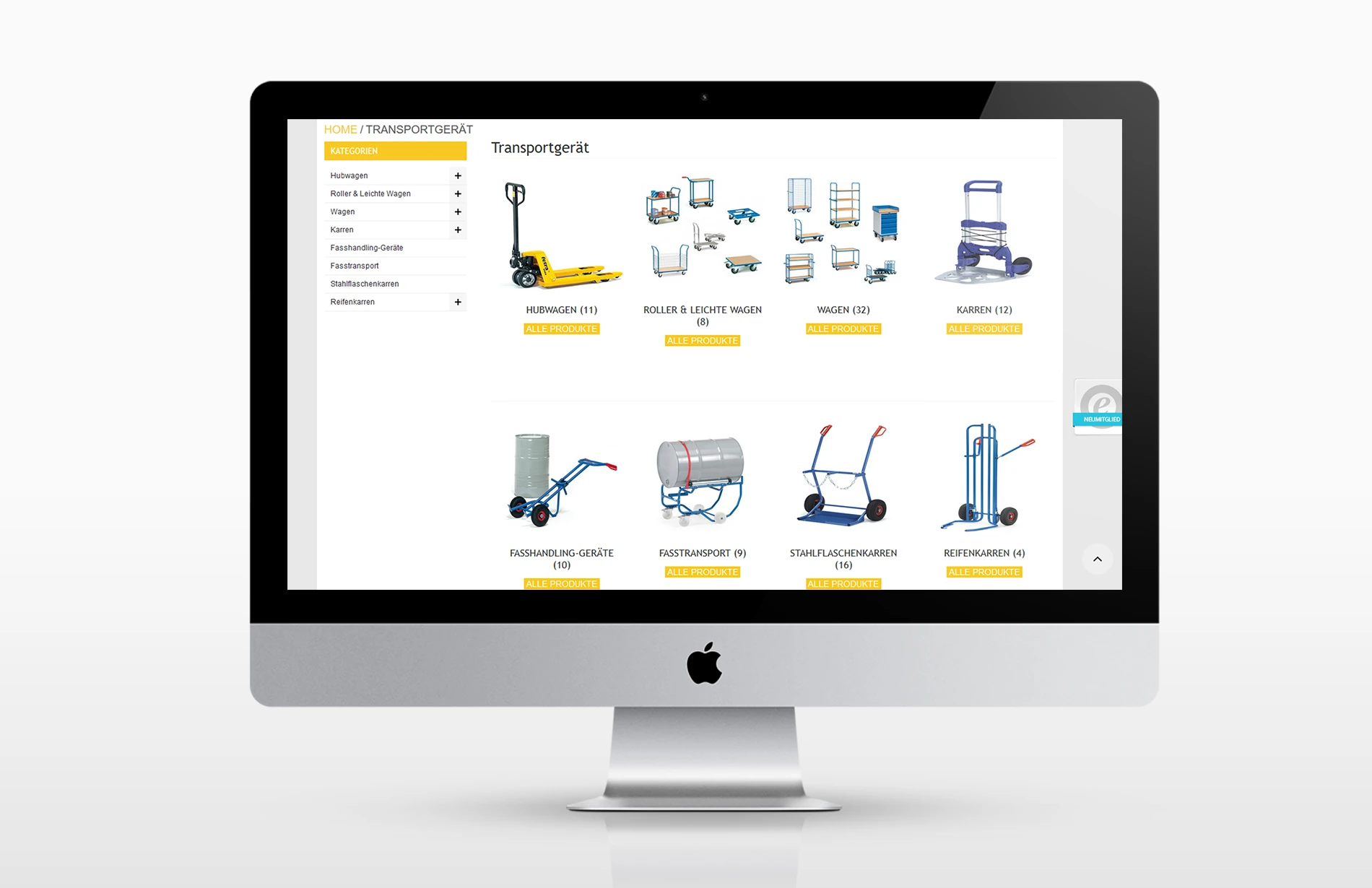 Webshop des Lean Production Shop auf Magento-Basis