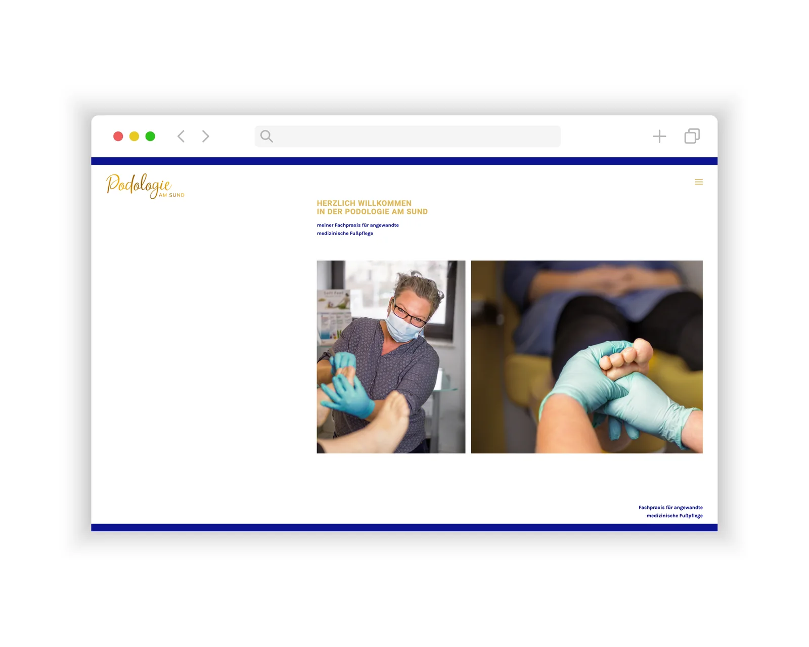 Website der Podologie am Sund in Stralsund – Webdesign von brandhands