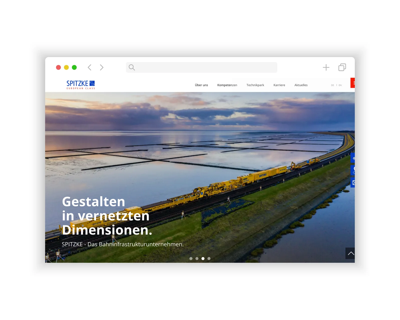 Website des Bahninfrastrukturunternehmens SPITZKE – Webdesign von brandhands